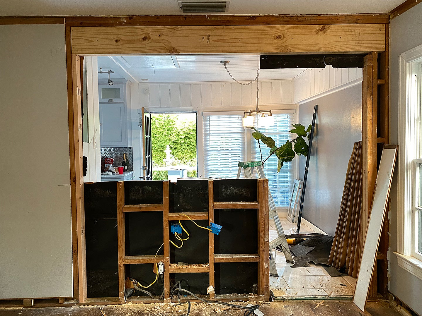 partition wall under construction