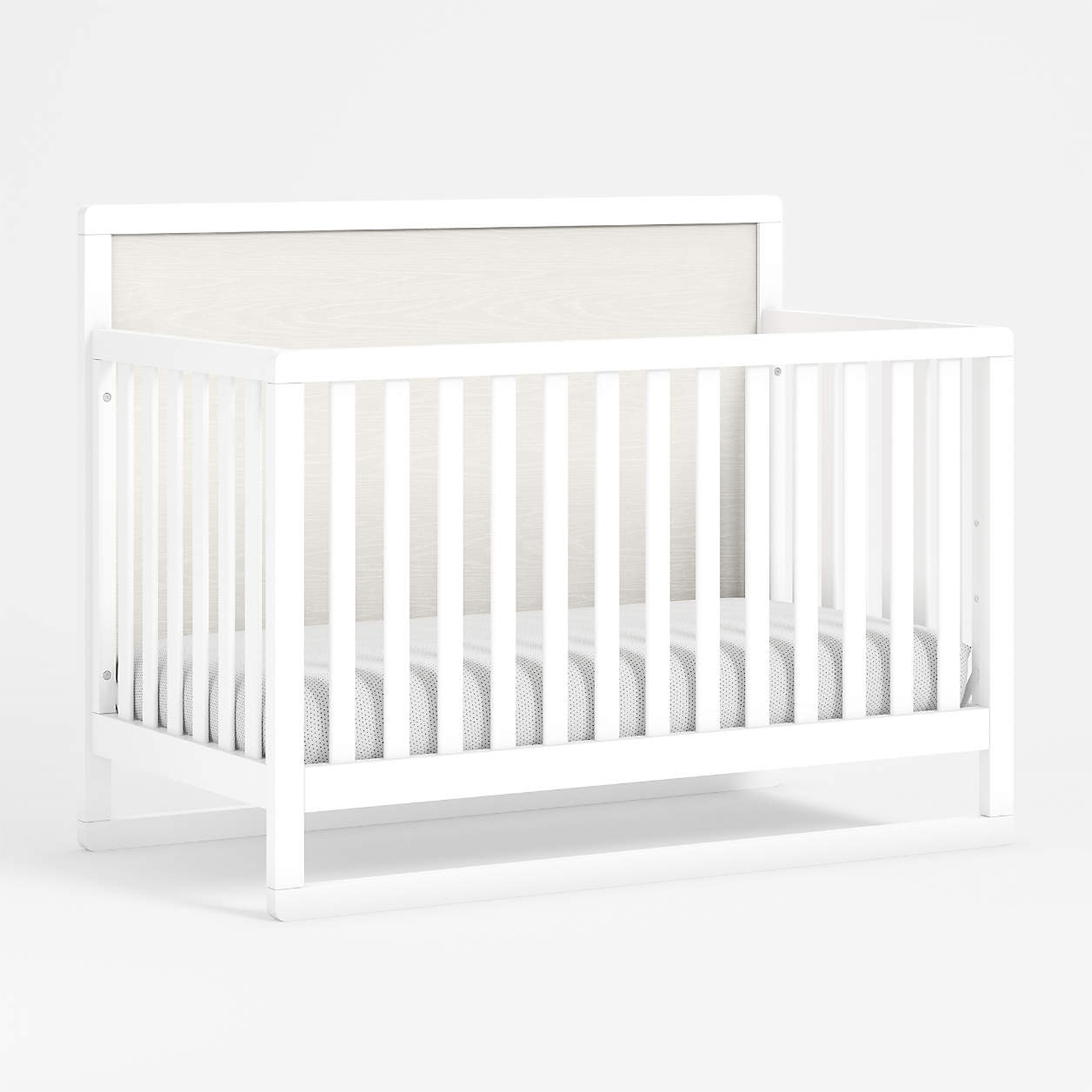 Arlyn Two-Tone White Wood Baby Crib
