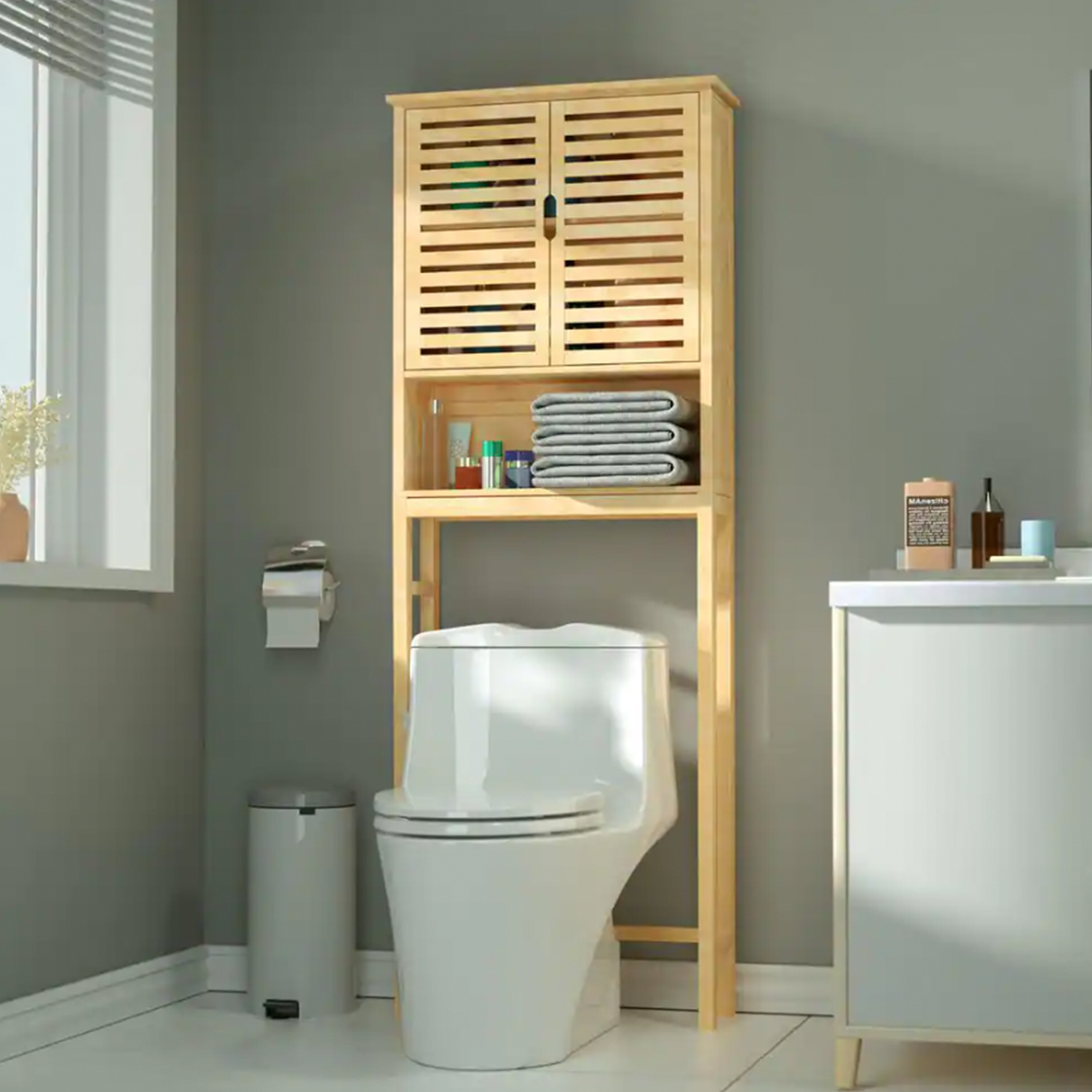 Natural Bamboo Over-the-Toilet Storage