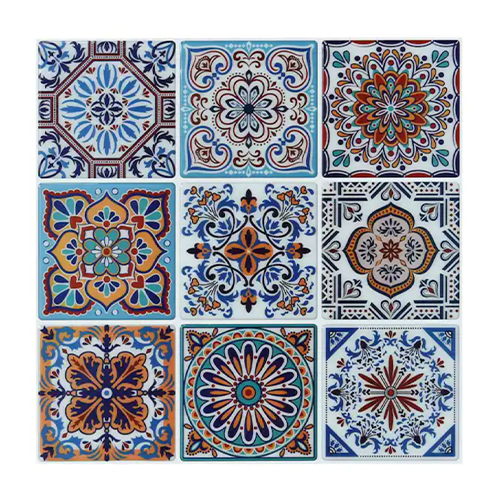 Morocco Blue Vinyl Peel and Stick Tile Backsplash