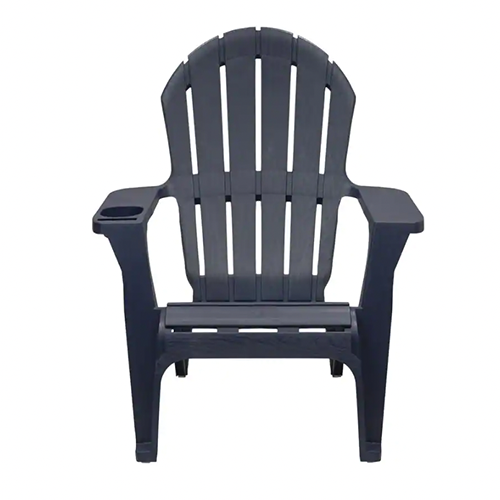Blue Plastic Adirondack Chair with Cup Holder