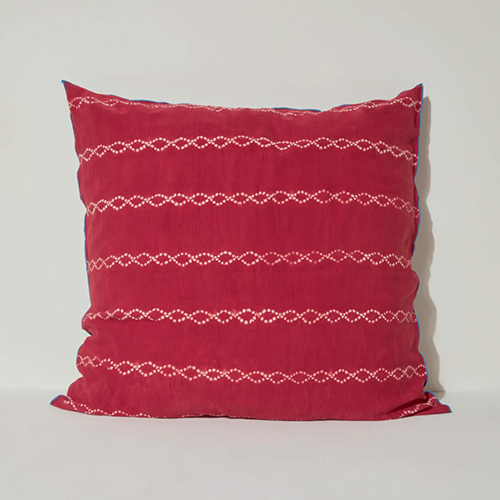 Square Floor Cushion in red and blue