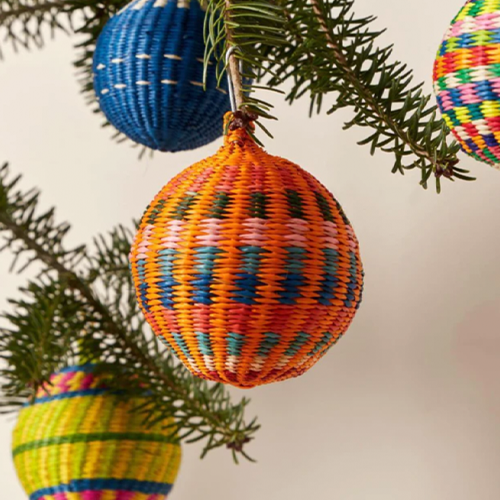 colorful palm ornaments, set of 4
