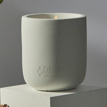 concrete candle vessel