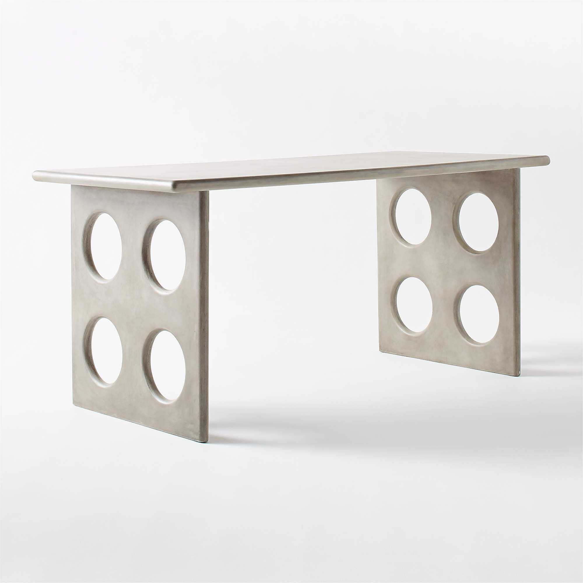 concrete desk with holes