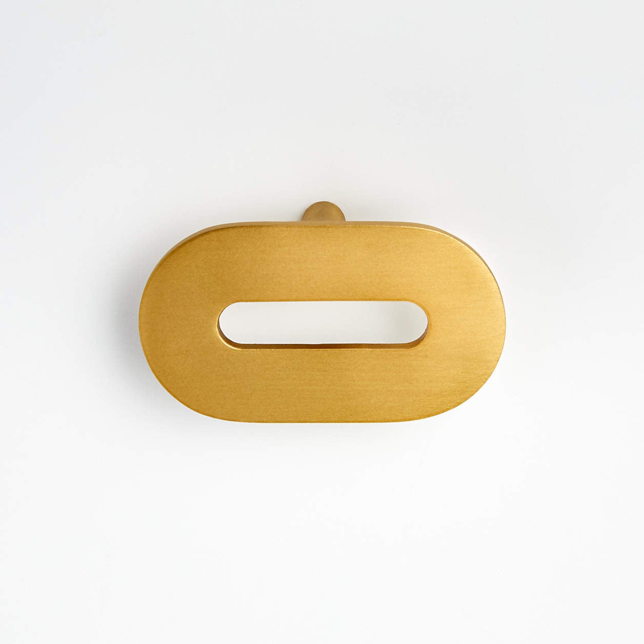 oval cutout brass cabinet knob
