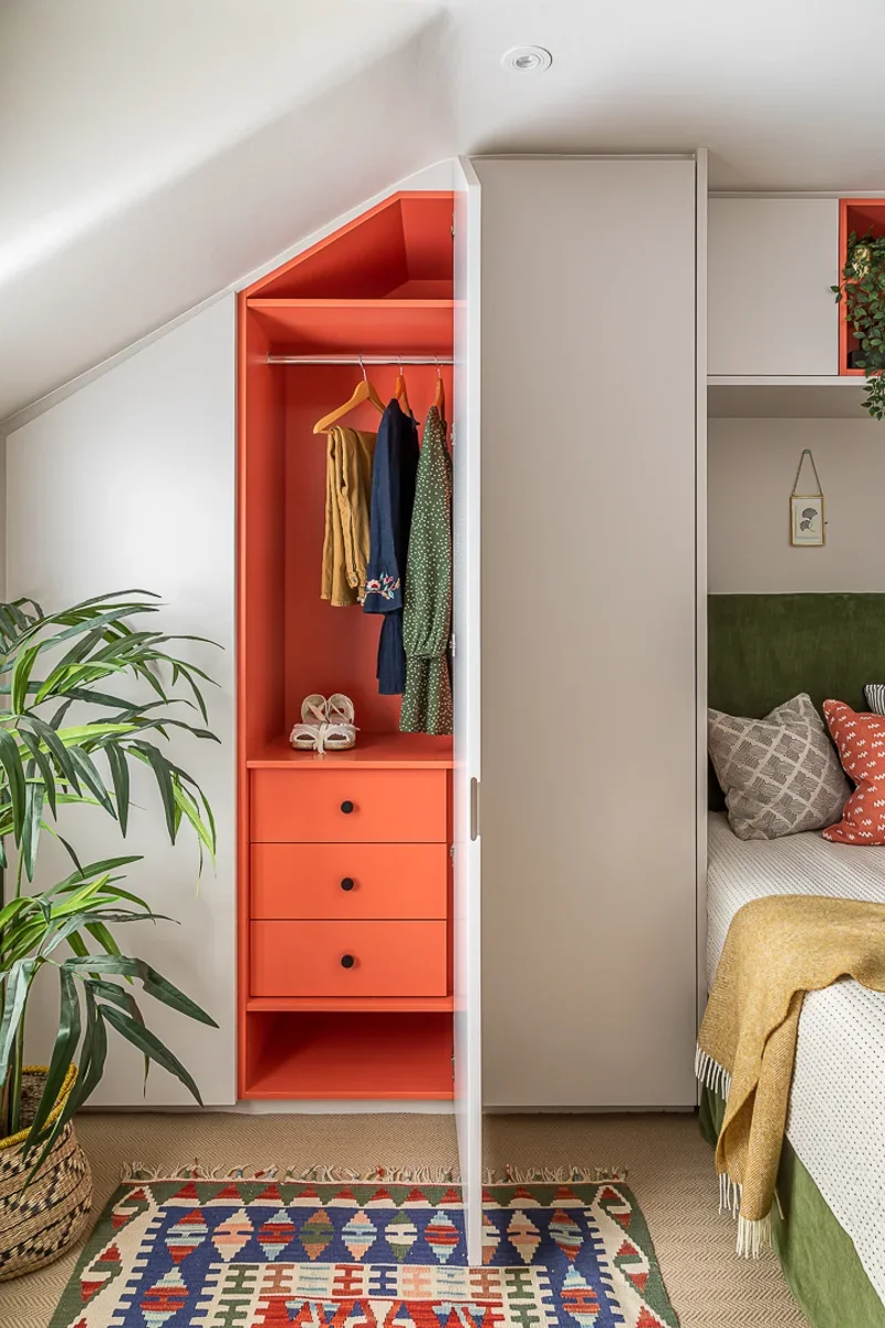 orange closet interior