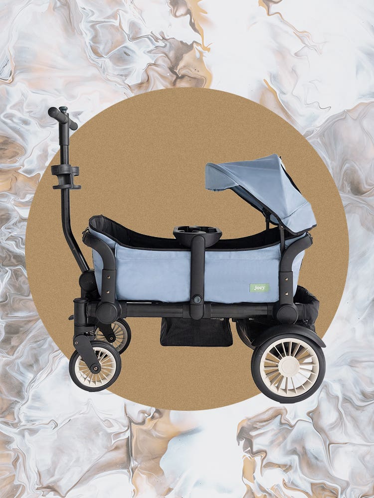 Stroller against a marble background