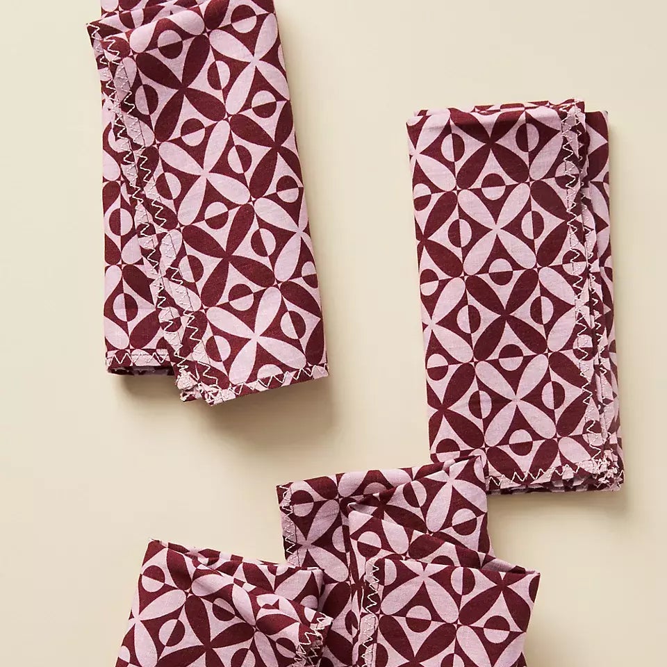 pink pattern square napkins