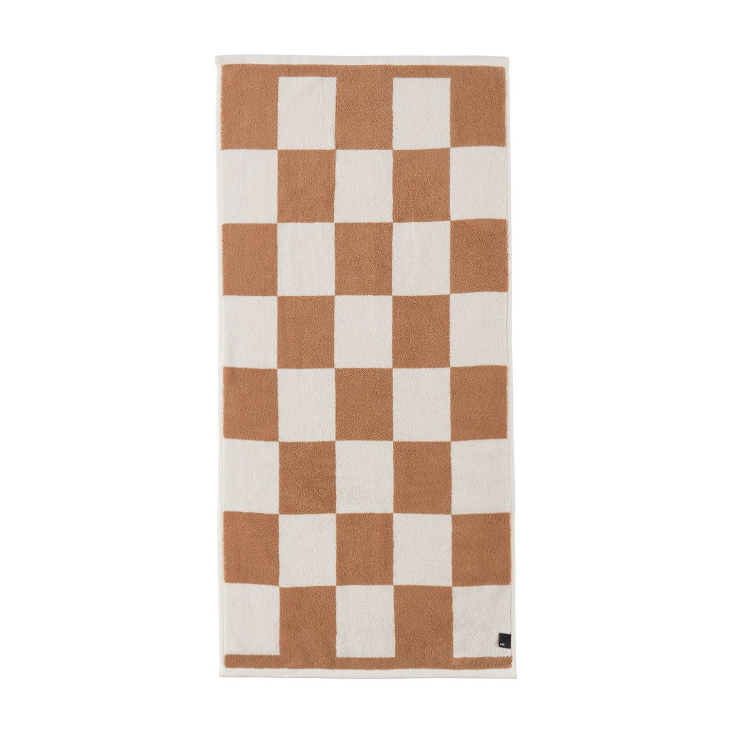 Hay Brown and White Check Hand Towel