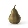 Pear paperweight against a white background.