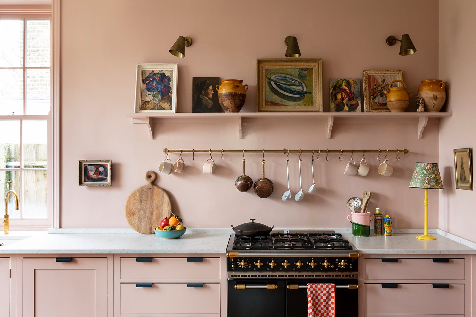 all over big pink kitchen