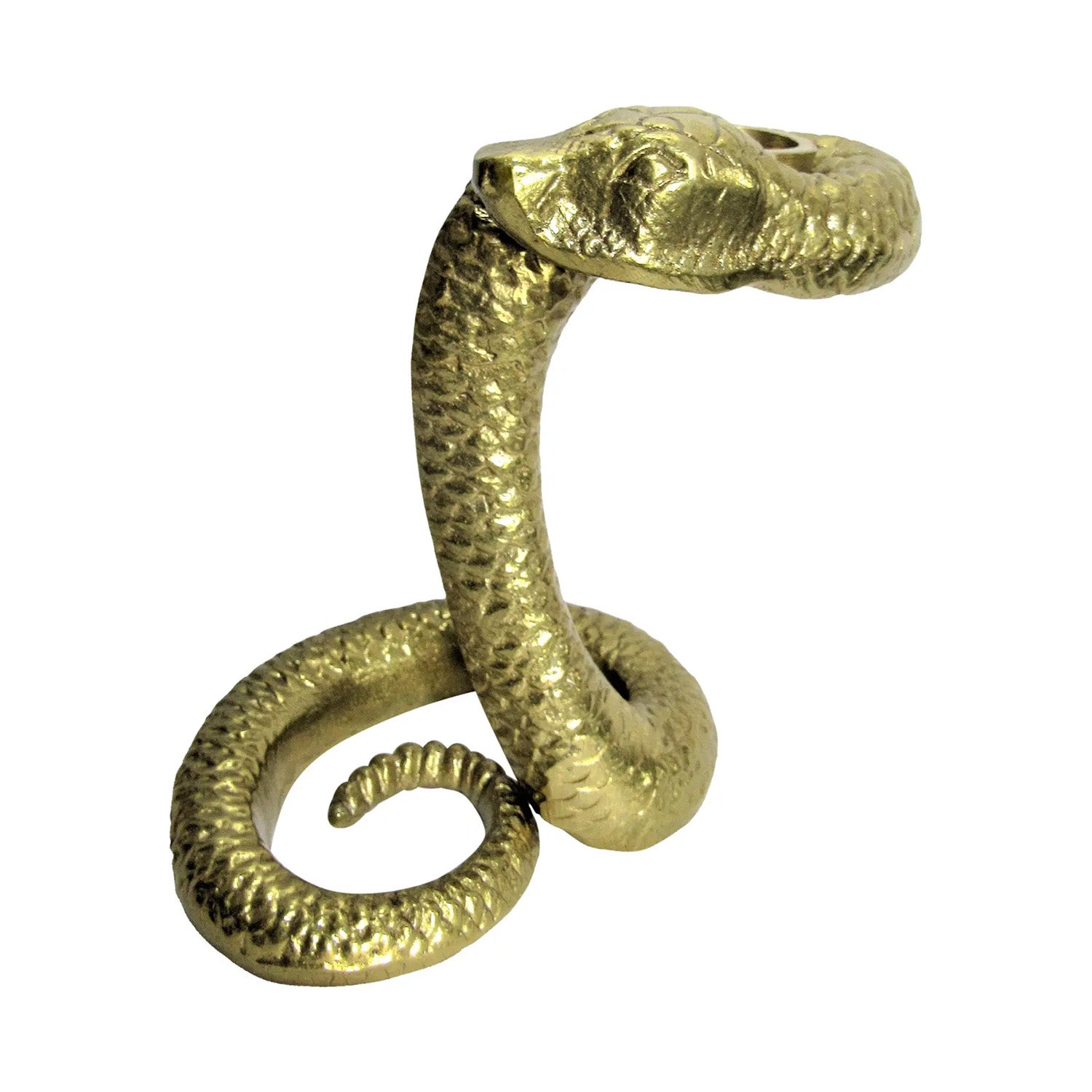 Late 20th Century Vintage Brass Snake Cobra Candle Stick Holder, India