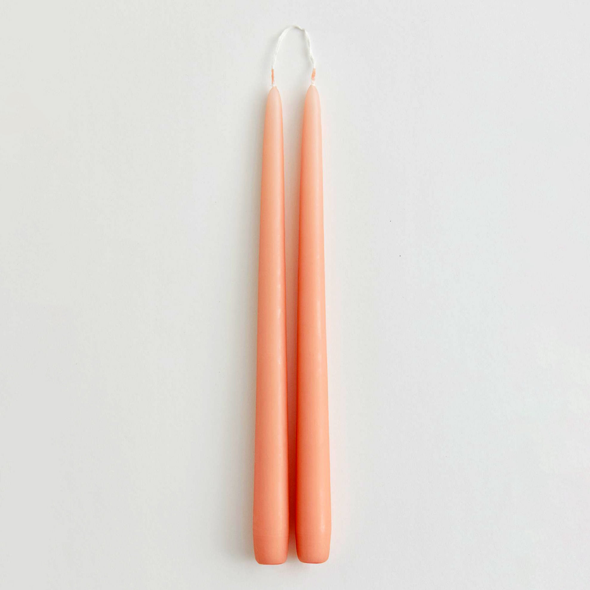 Peach 2-pack tapered candles.