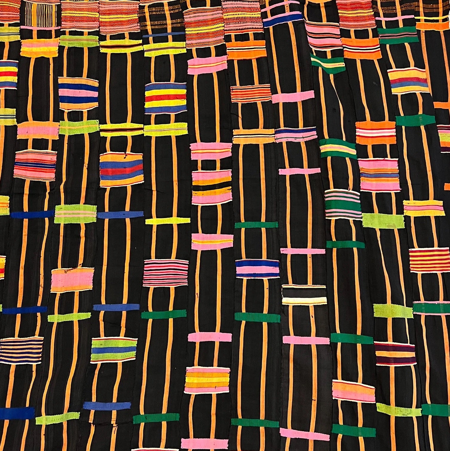 blank kente cloth with multicolor embroidery