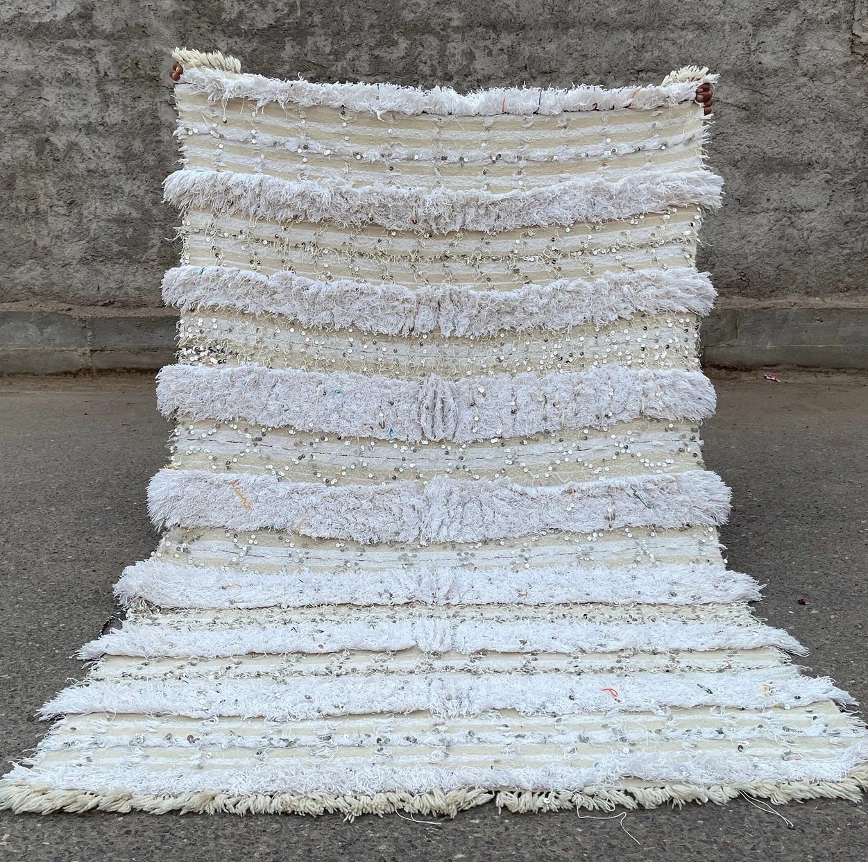 white moroccan wedding blanket