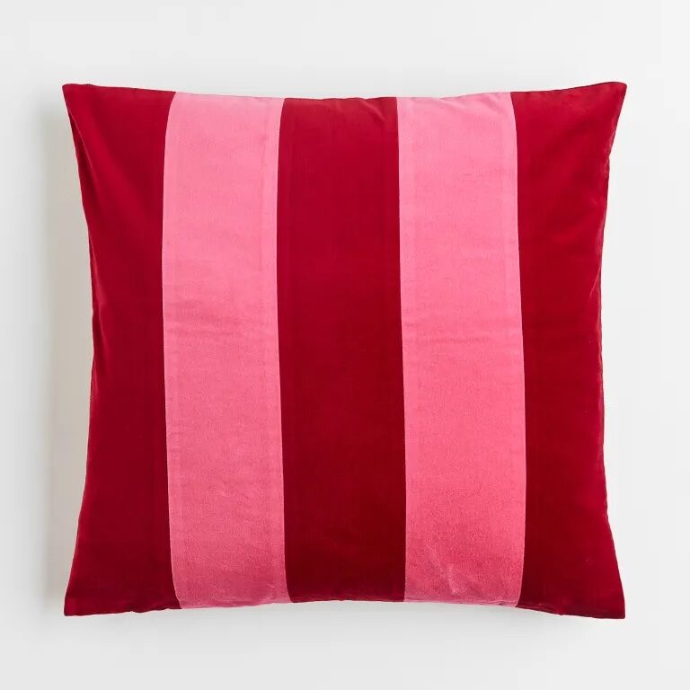 pink and red throw pillow