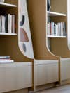 detail of bookcase dividers