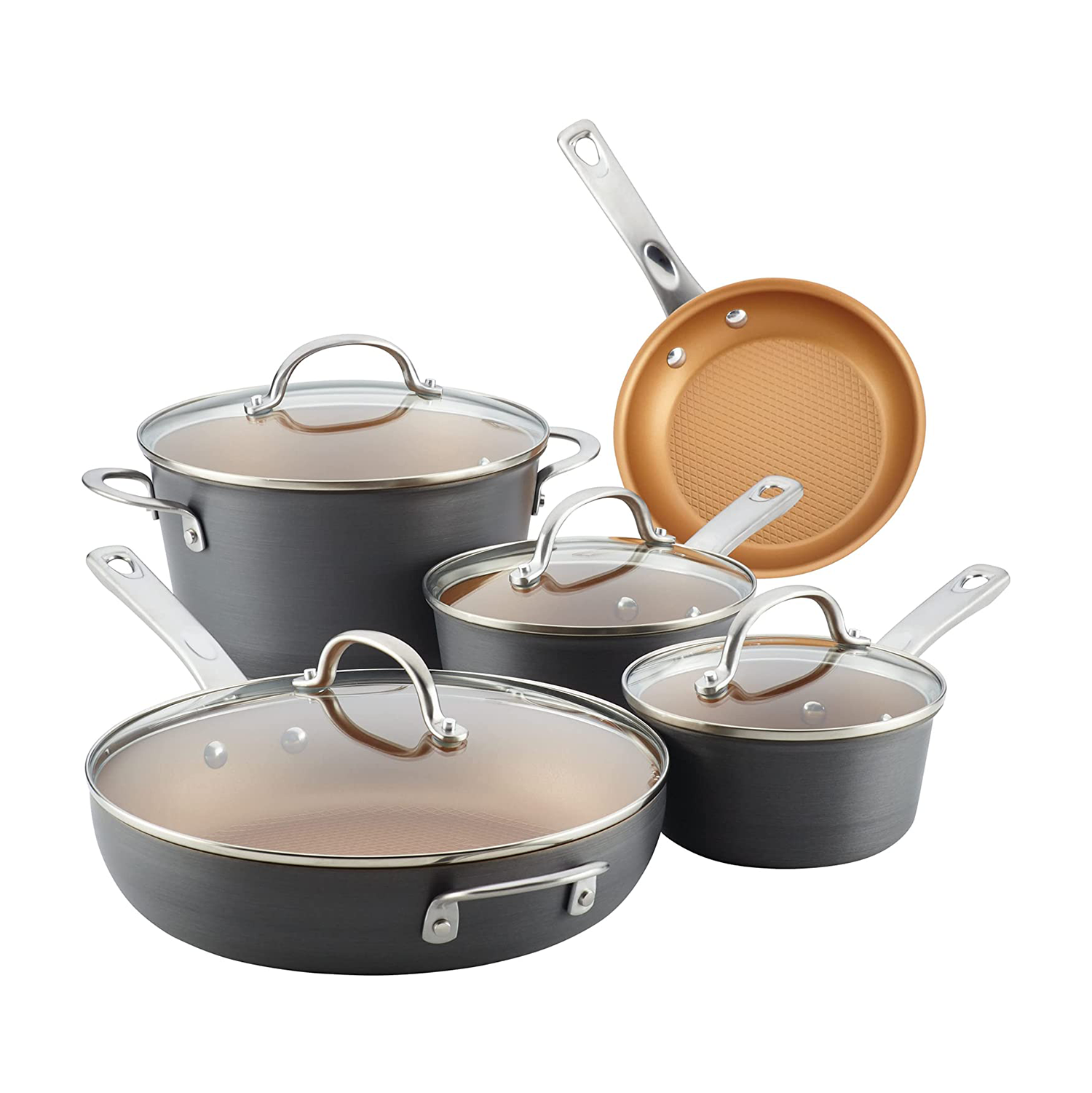 ayesha curry home cookware collection charcoal gray