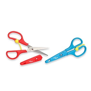 red and blue mini scissors