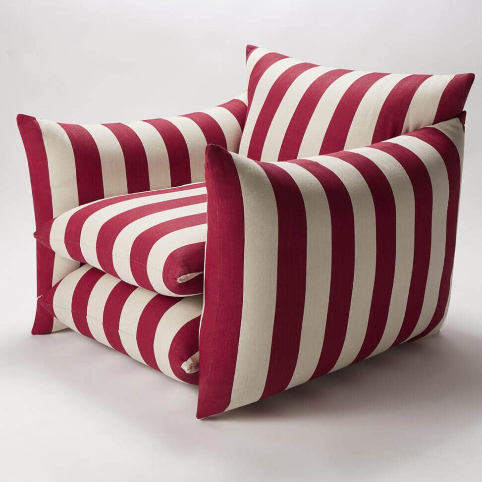 striped red chair