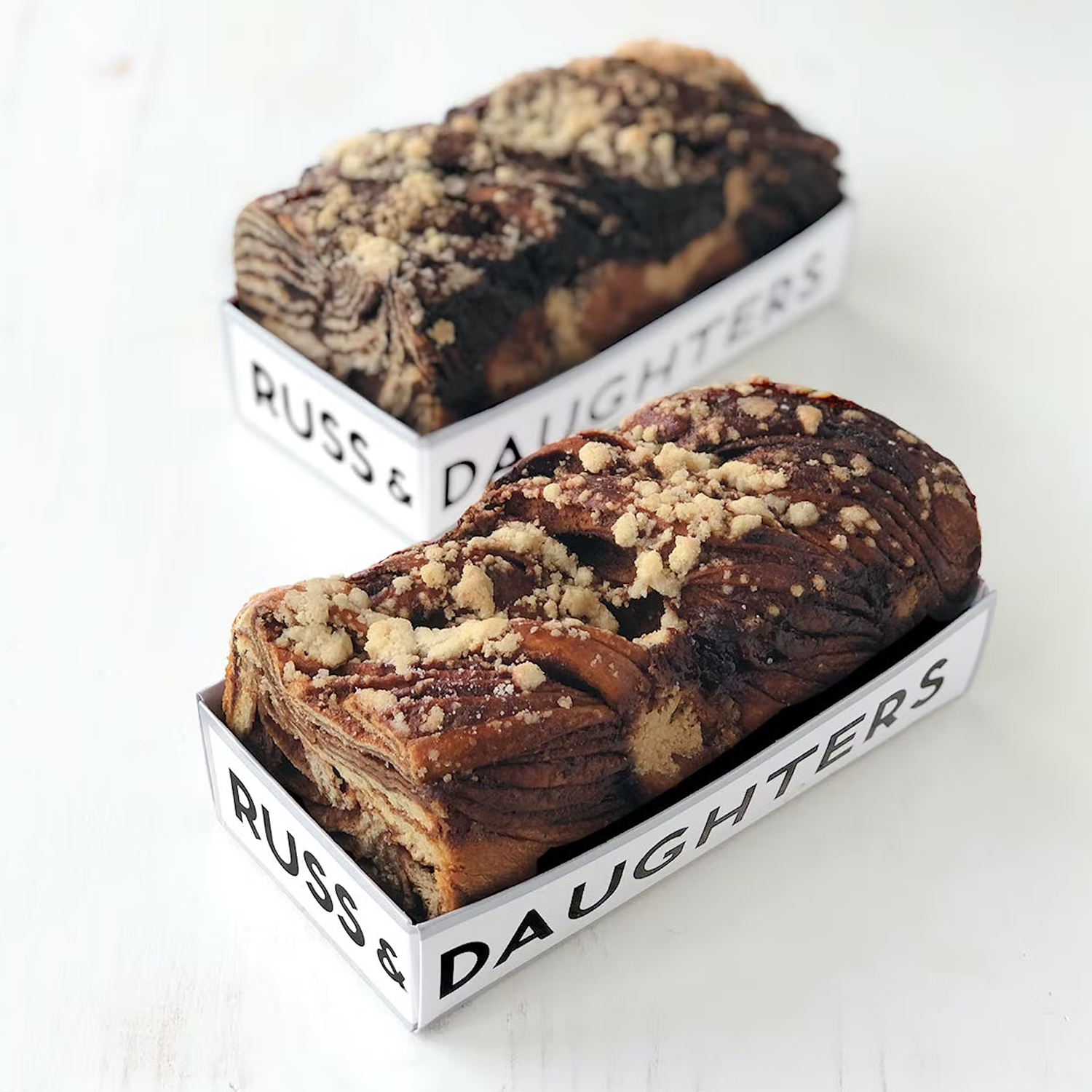 two chocolate babka from Russ & Daughters