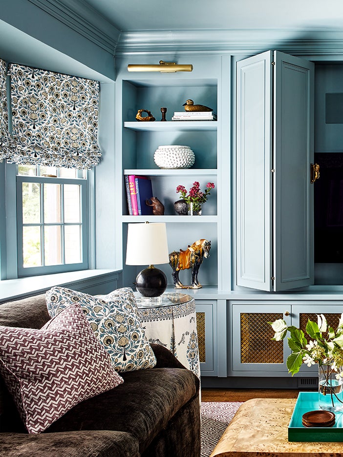 dusty blue cabinets