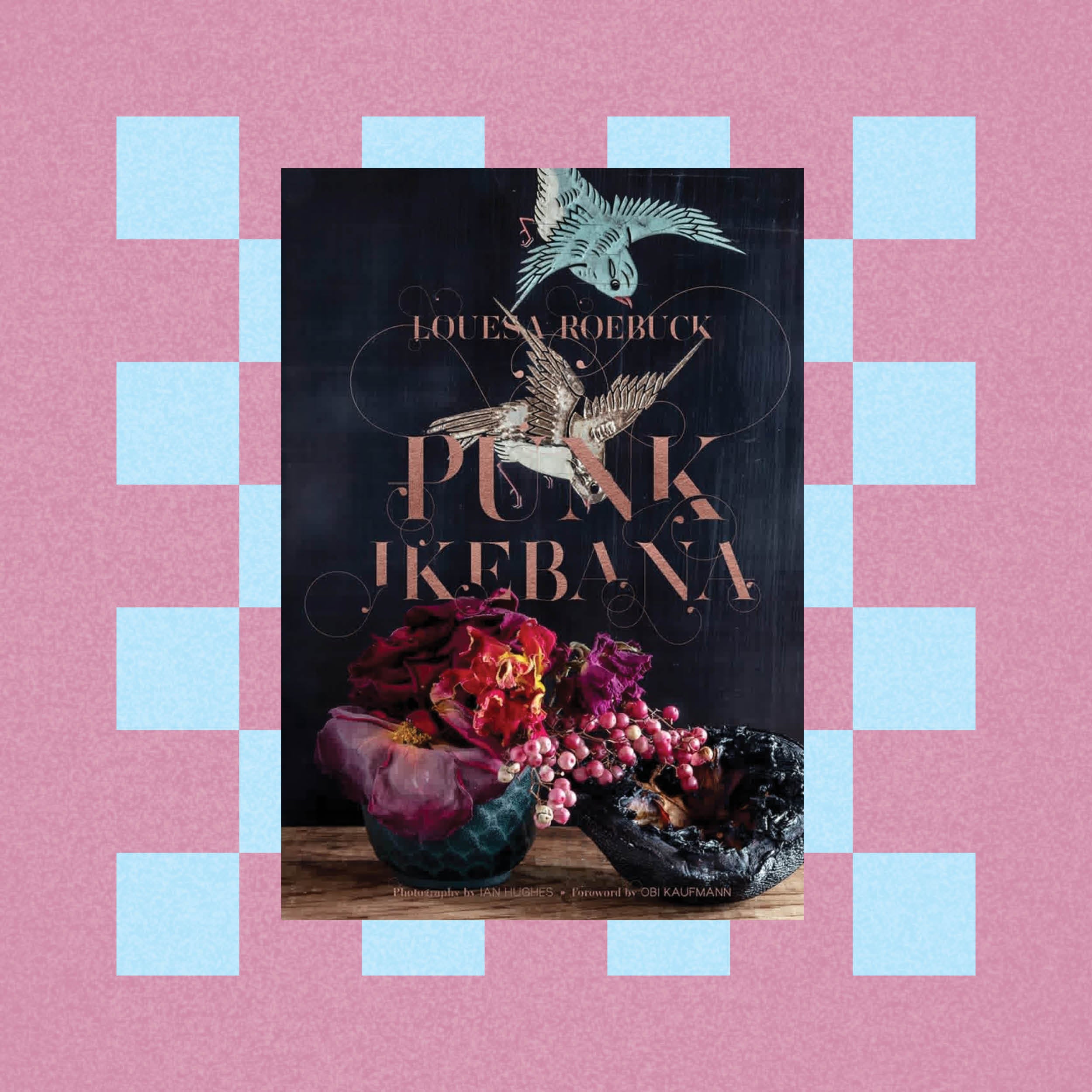 Book cover of Punk Ikebana on checker grid background
