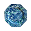 hectagon plate with blue and green marble swirls