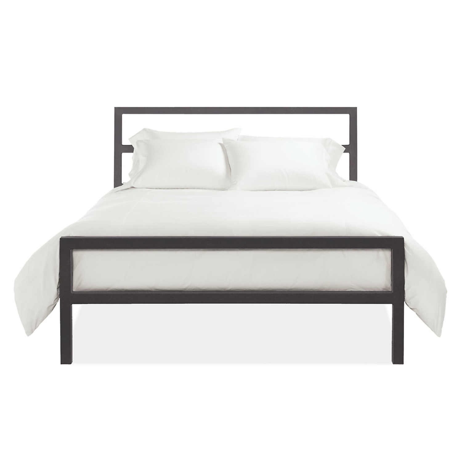 Parsons bed frame with white bedding
