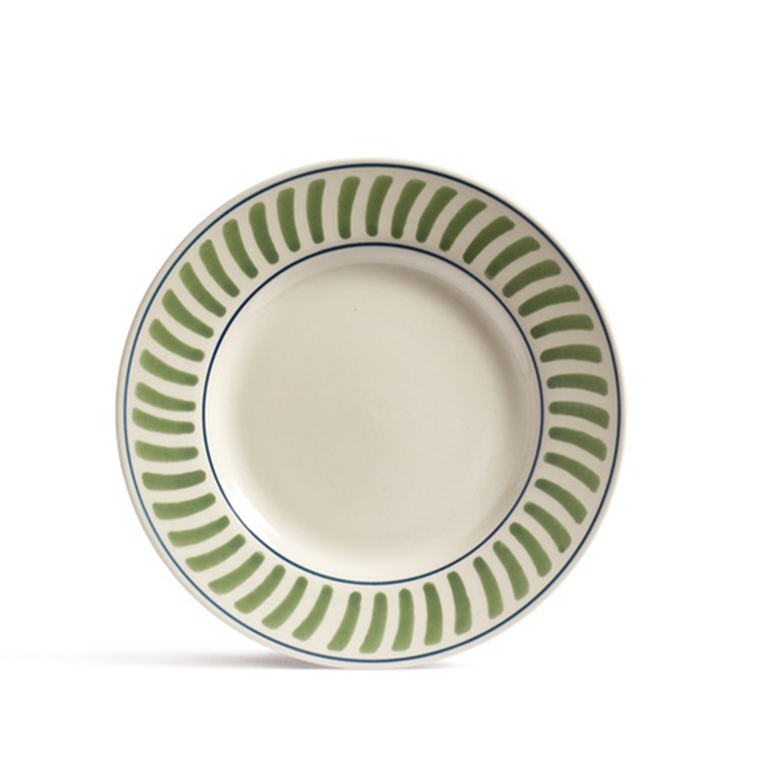 green hand-stamped plate