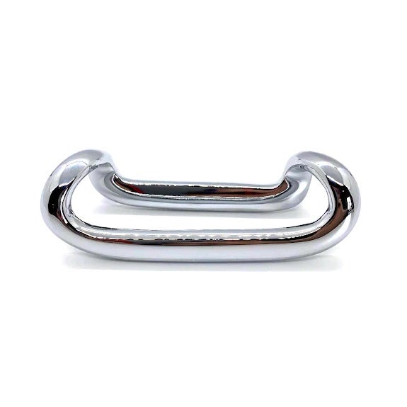 silver loop-shaped cabinet handle