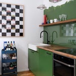 green kitchen wall