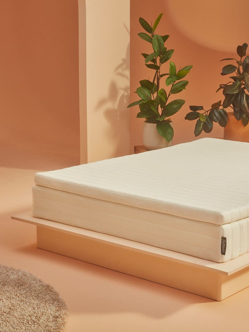 bare foam mattress with channel-tufted cover