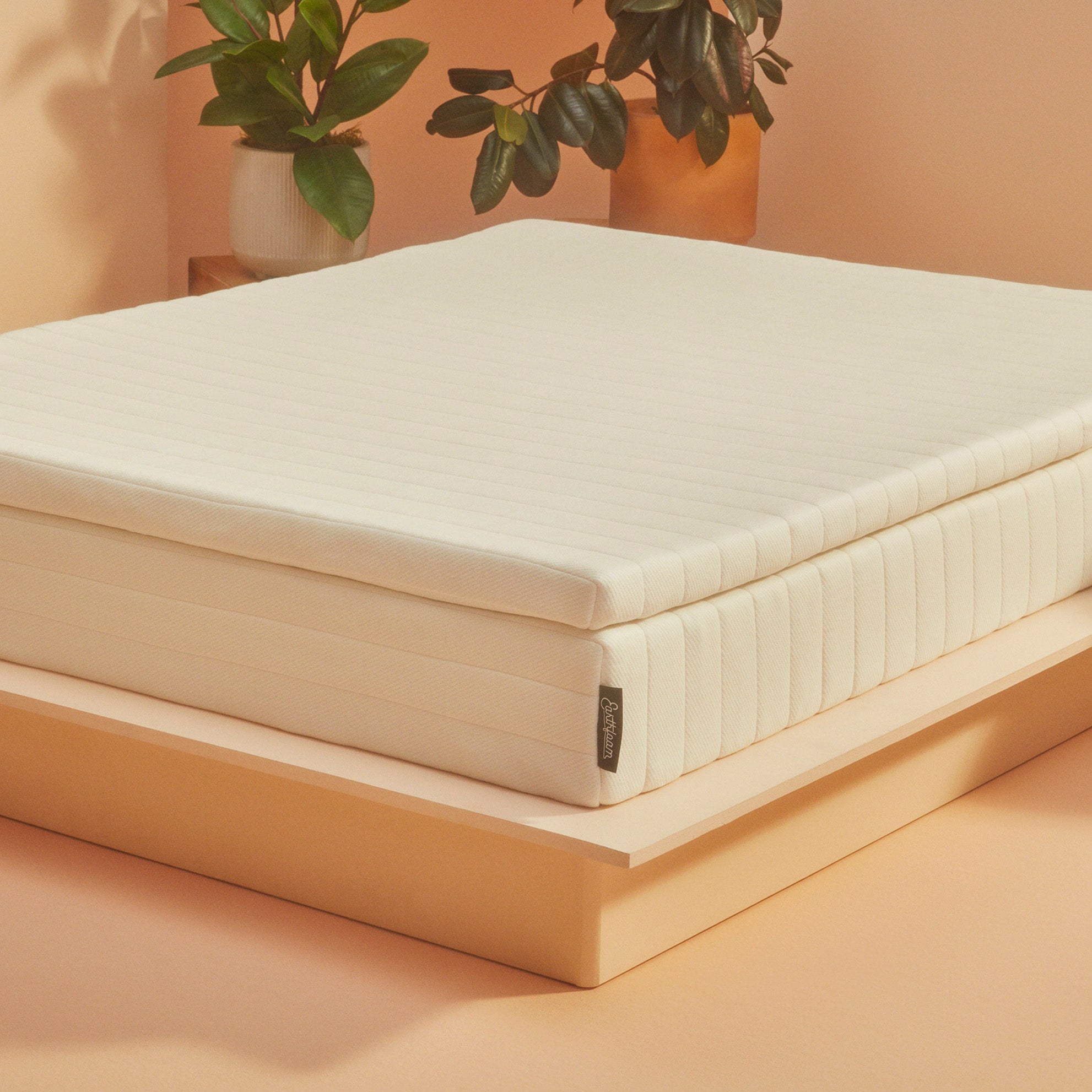 Earthfoam mattress topper on bed