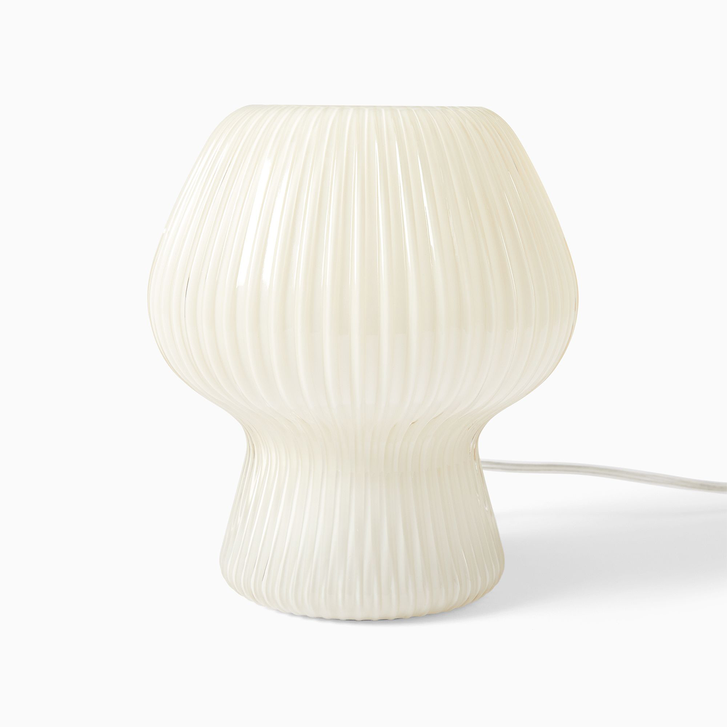 13-Inch Ribbed Glass Table Lamp in Champagne