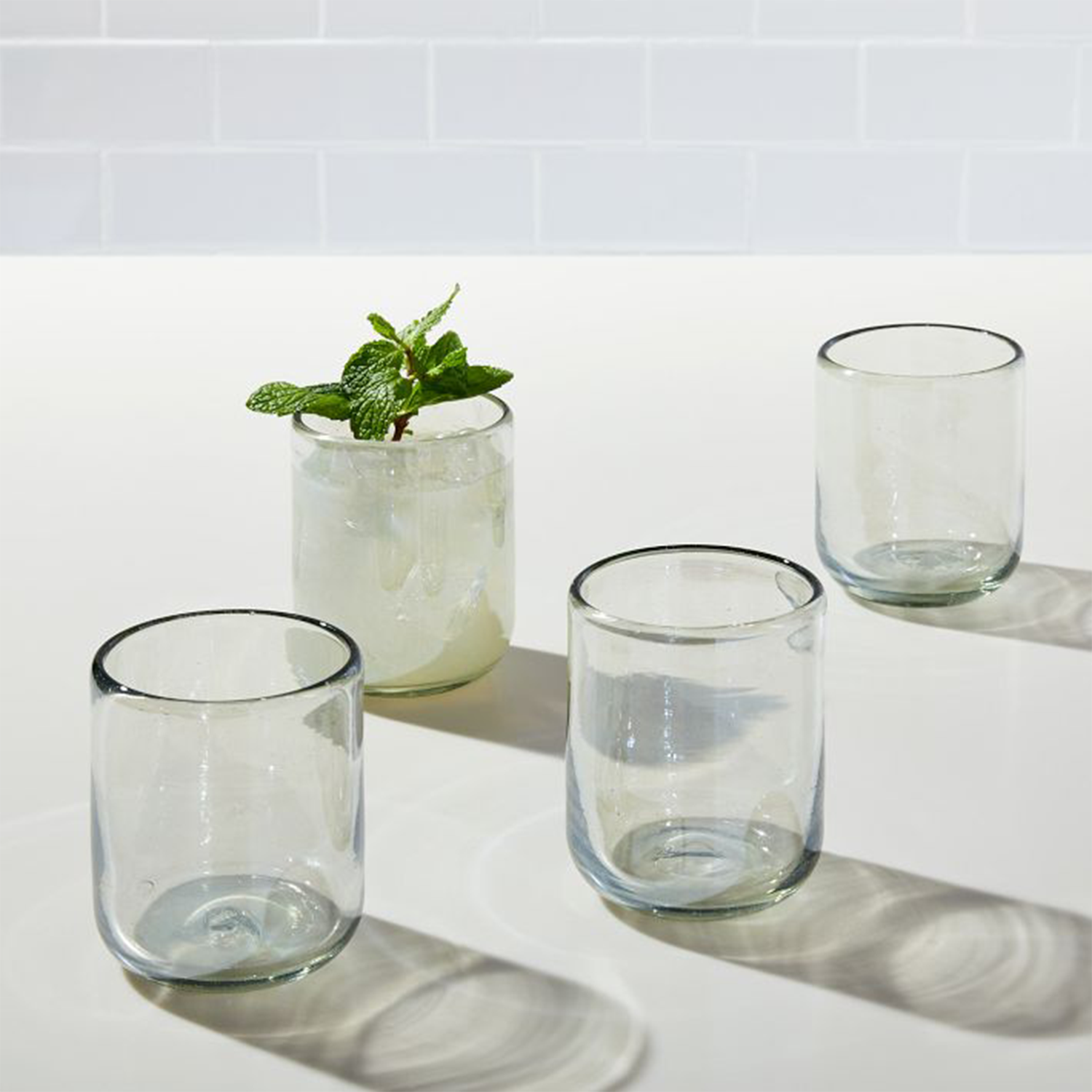 Recycled Double Old Fashioned Glass Set of 8, West Elm $64, $80