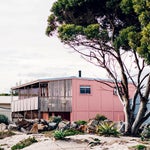 Pink shack on the beach