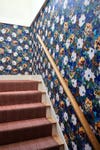 floral stair wallpaper