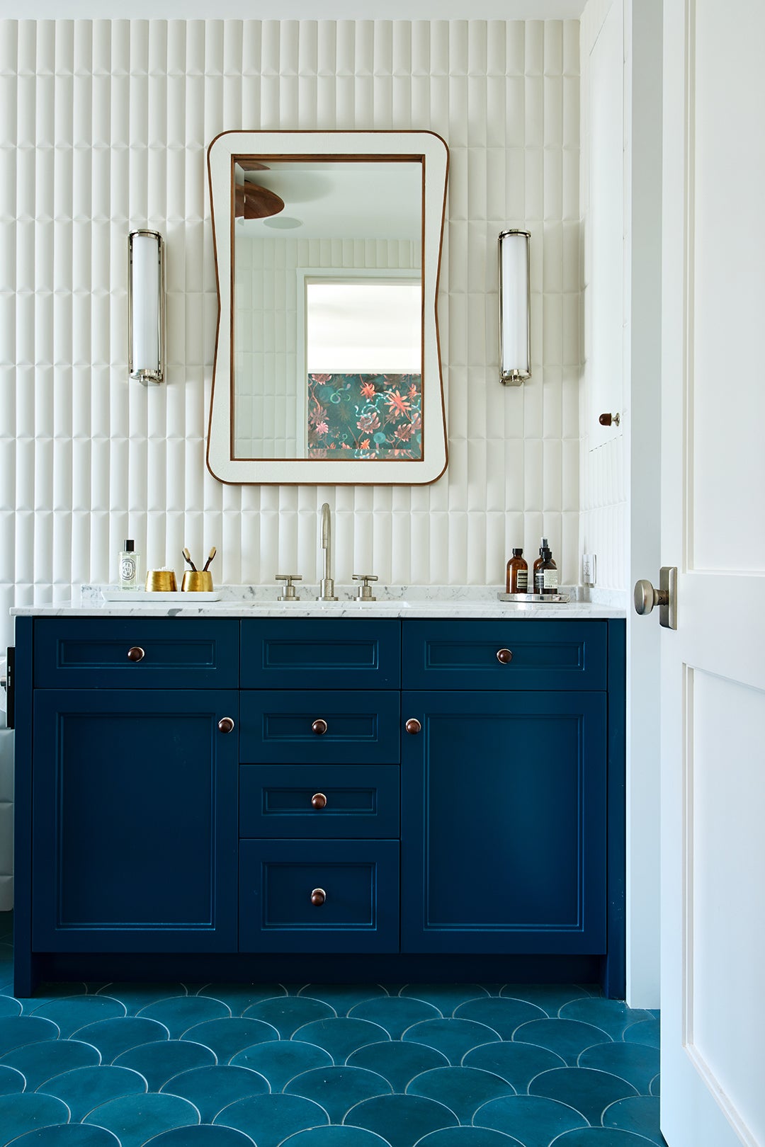 blue bathroom vanity