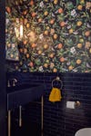 fruit powder room wallpaper