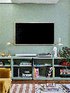 Gif of a Samsung Frame TV with changing gallery wall
