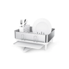 simplehuman white compact steel dish rack