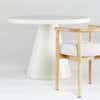 round white play table and wood chair