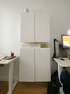 plain wall mounted white cabinets
