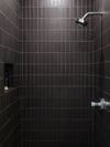 black shower tile