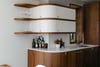 white and wood cabinets