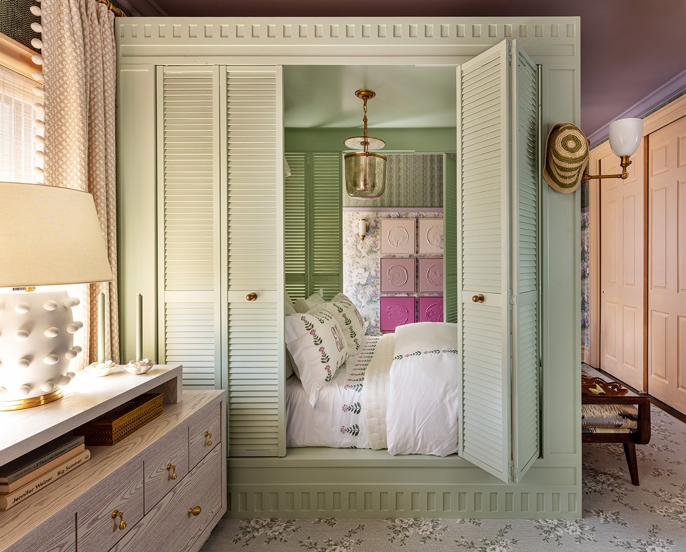 green bed cabinet