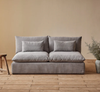 gray armless sofa