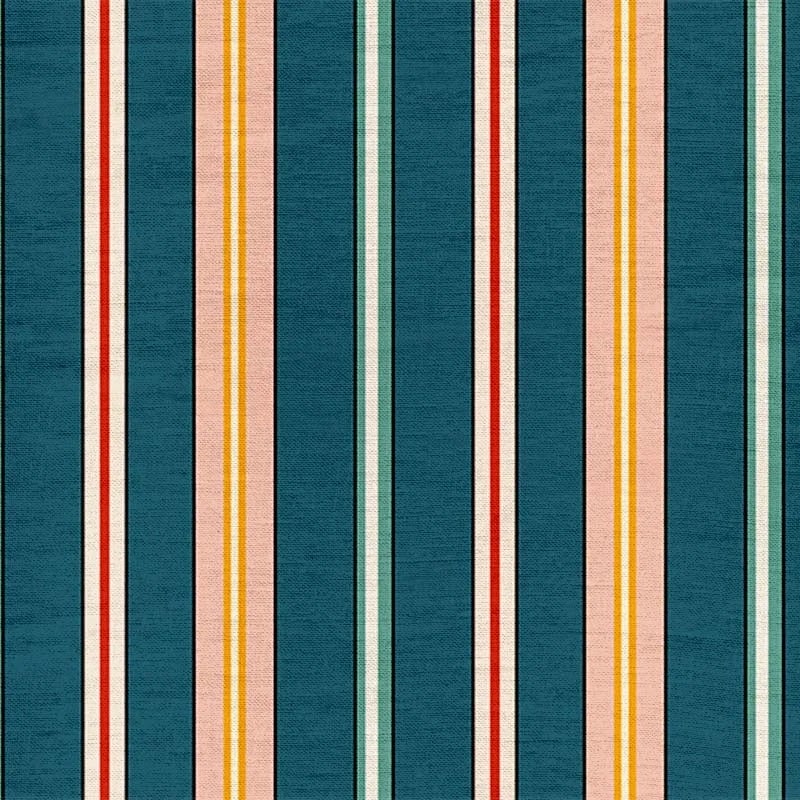 multicolored striped fabric on navy base